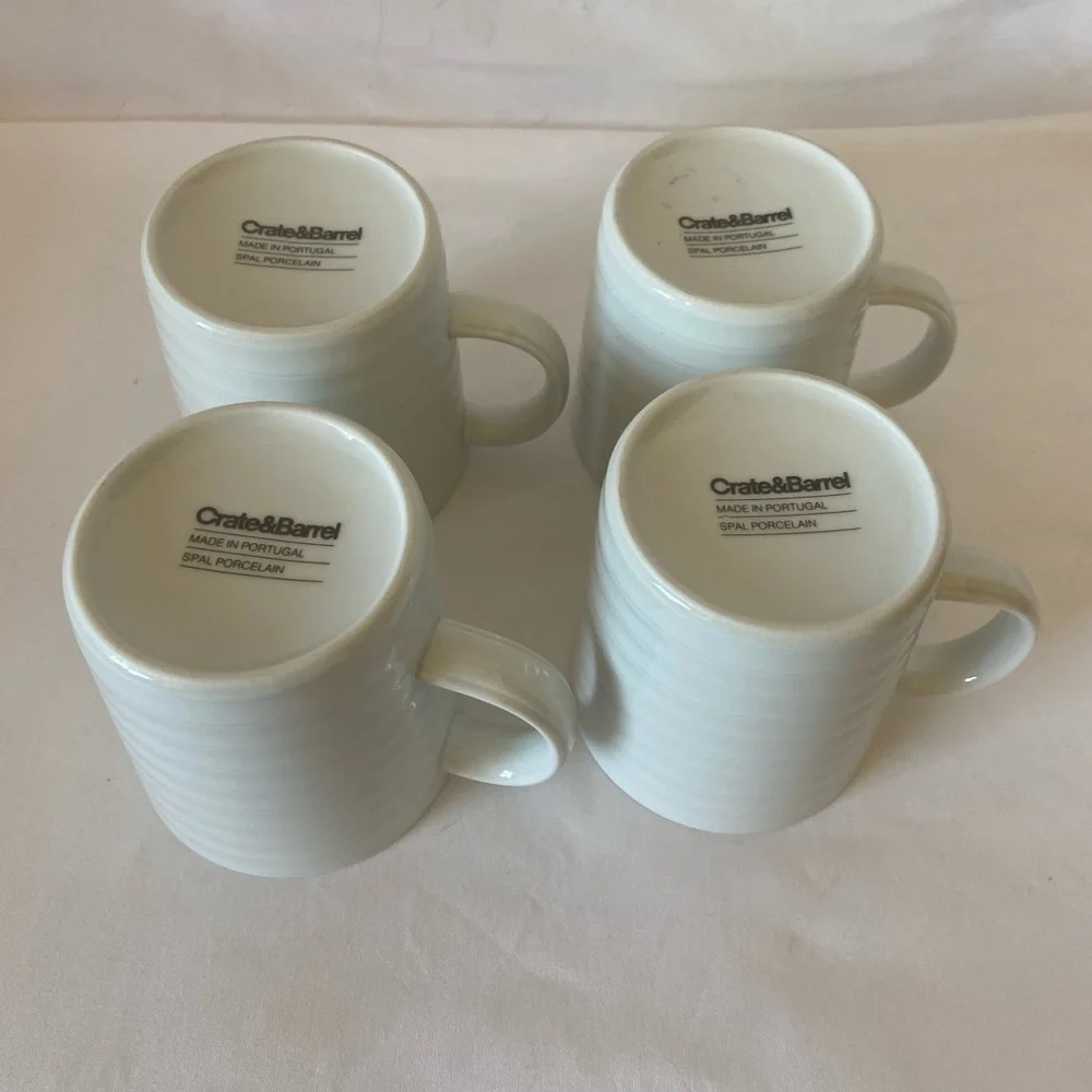 (4) Crate&Barrel white mugs